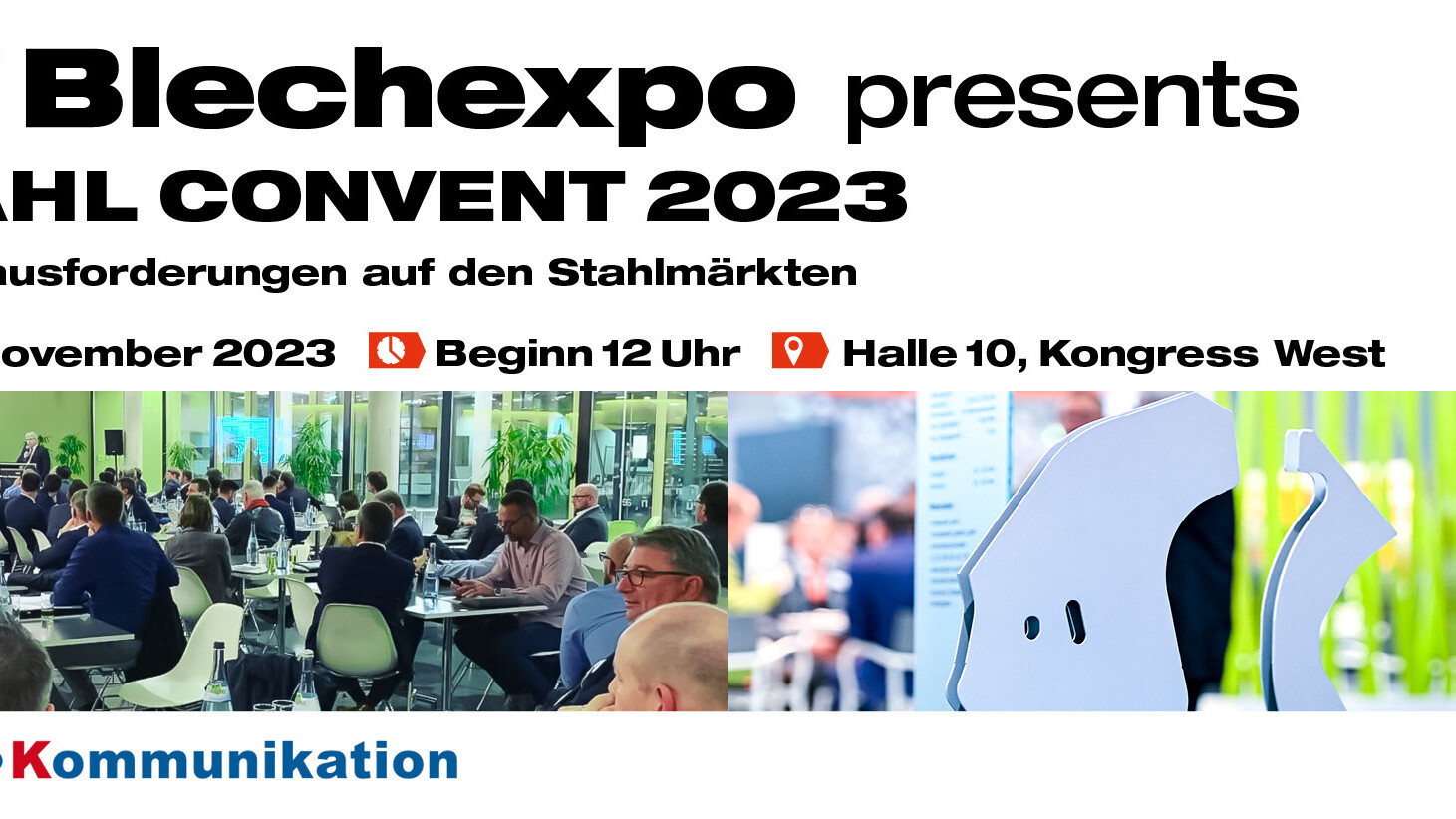 Blechexpo Internationale Fachmesse für Blechbearbeitung Blechexpo Stahlkonvent 2023 1920x822 website 01 de web uai