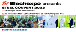 Blechexpo Internationale Fachmesse für Blechbearbeitung Blechexpo Stahlkonvent 2023 1920x822 website 01 en web uai
